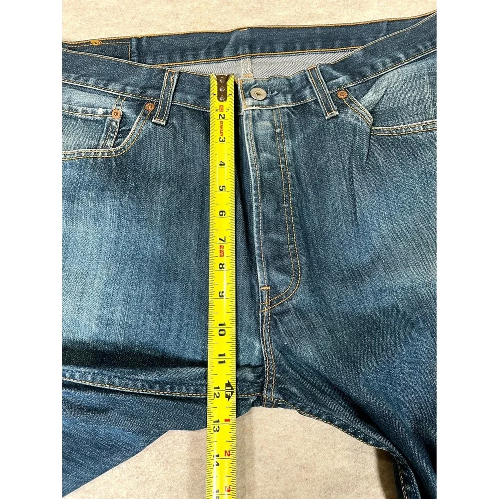 Levis 501 Original Fit Jeans Mens 38x34 Blue Denim‎ Mid Rise Cotton Medium Wash